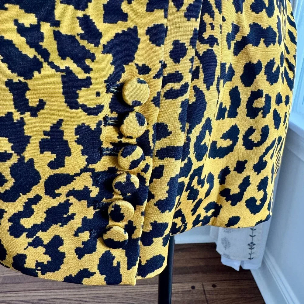 SERGIO HUDSON 100% Silk Cheetah Print Blazer - Picture 11 of 15